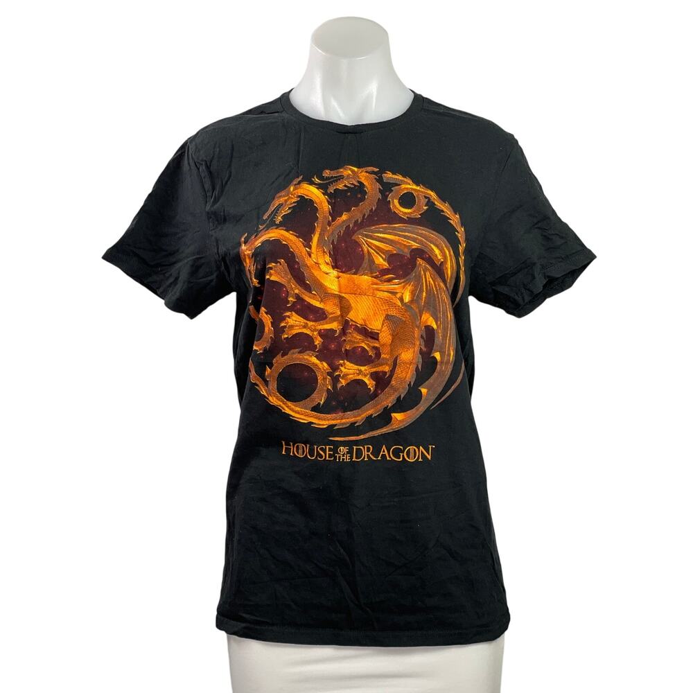 Game of Thrones House of the Dragon Black Short Sleeve Graphic Tee T-shirt Top S